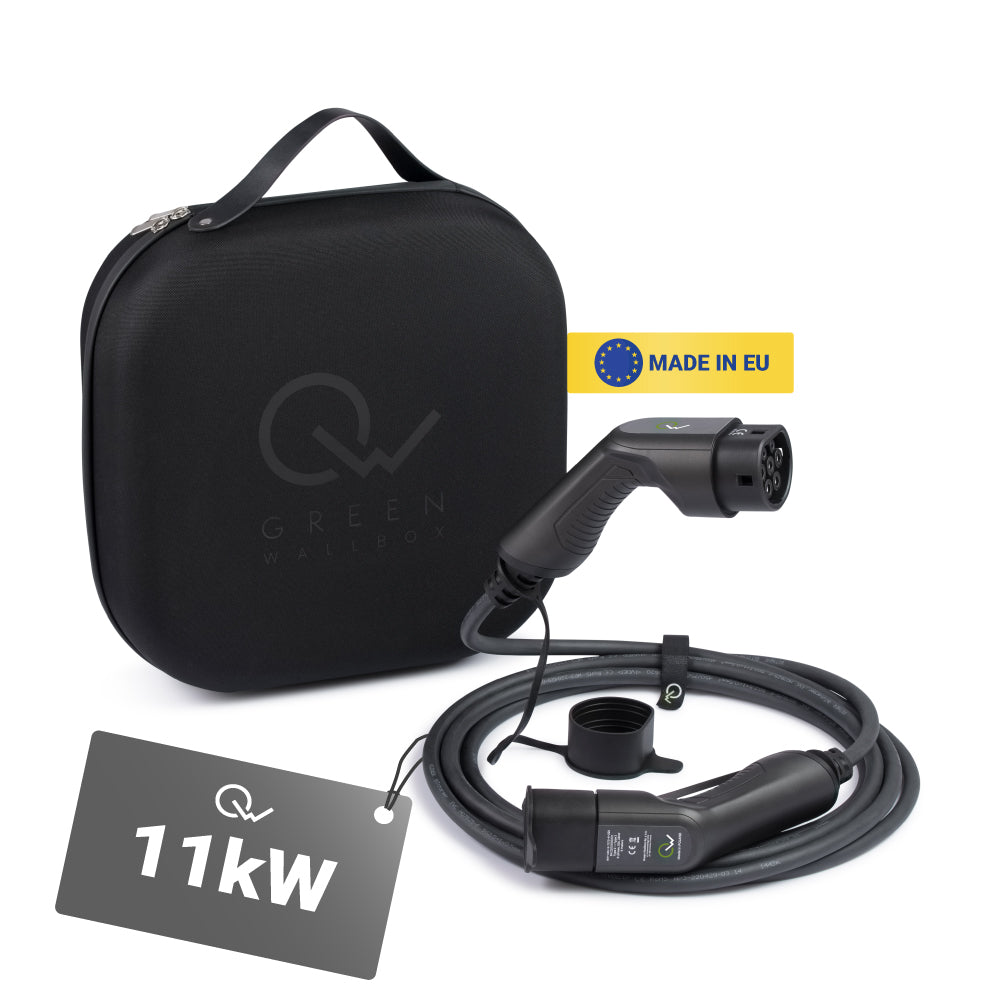 Ladekabel für Elektrofahrzeuge Typ 2 11kW Green Wallbox