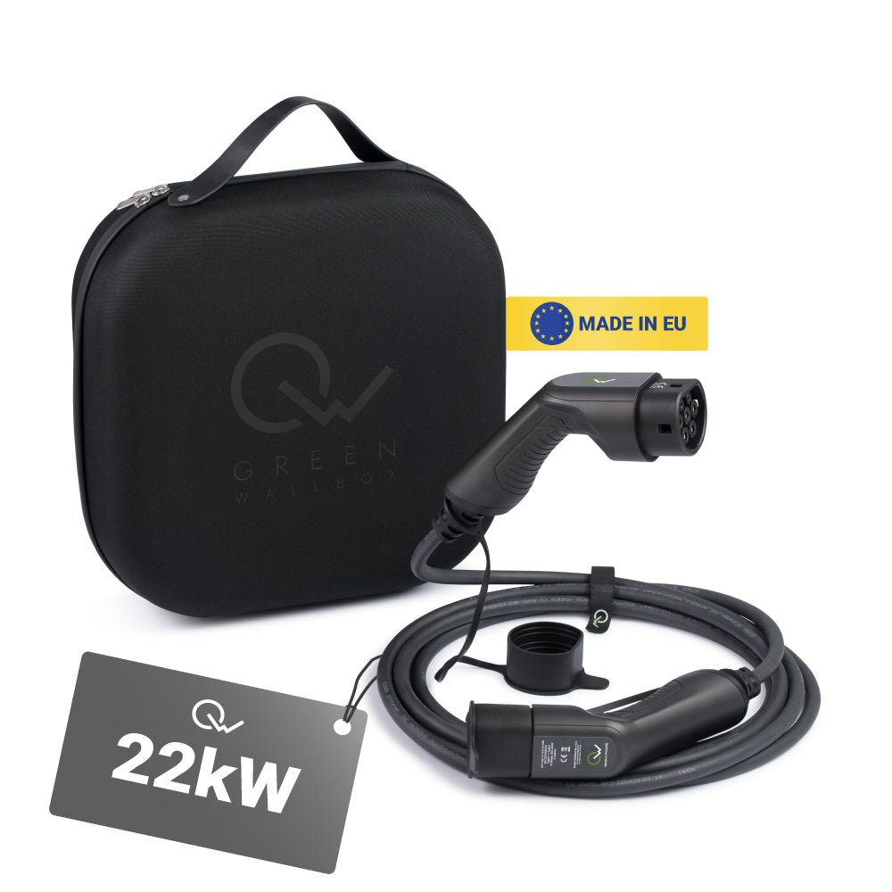 Ladekabel für Elektrofahrzeuge Typ 2 22kW Green Wallbox